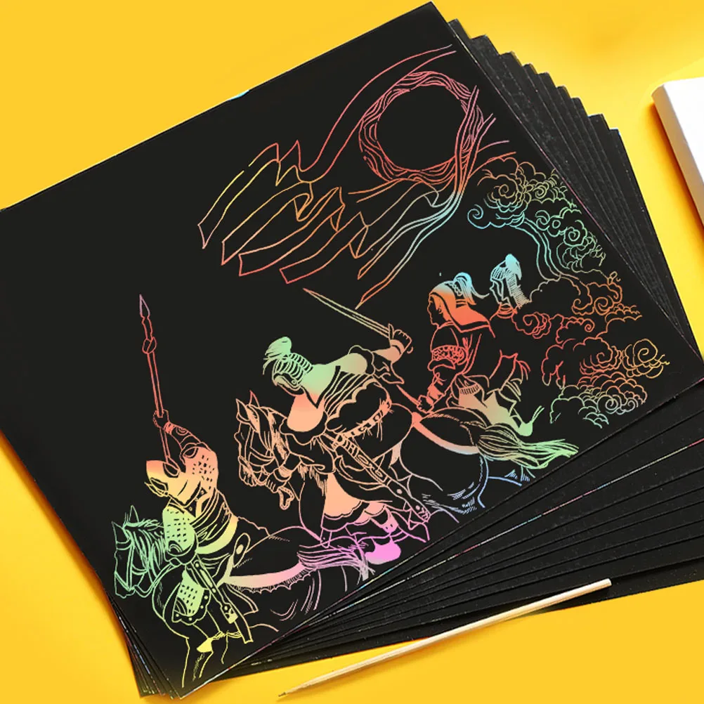 1 set Scratch Painting Kits Thick Quality Wooden Styluses Safe Environmental Friendly Rainbow Colors Creative Greeting Cards Fun 
1 set Scratch Painting Kits Thick Quality Wooden Styluses Safe Environmental Friendly Rainbow Colors Creative Greeting Cards Fun