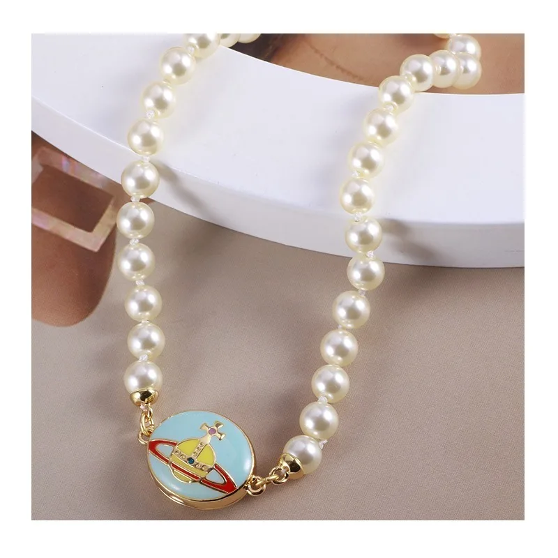 Enamel Enamel Color Glaze Girl Temperament Oval Button Design Planet Pearl Necklace Mixed Batch
Enamel Enamel Color Glaze Girl Temperament Oval Button Design Planet Pearl Necklace Mixed Batch