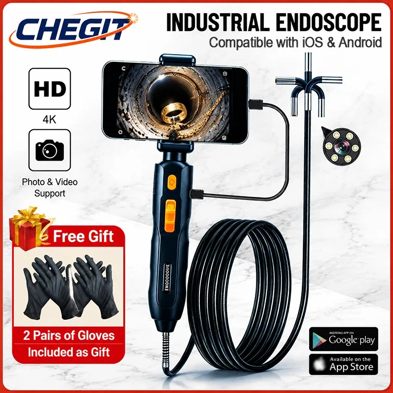 4K UHD Inspection Borescope Camera 360° Articulating Borescope Endoscope Camera IP67 For Android/iOS Phone Commercial use
4K UHD Inspection Borescope Camera 360° Articulating Borescope Endoscope Camera IP67 For Android/iOS Phone Commercial use