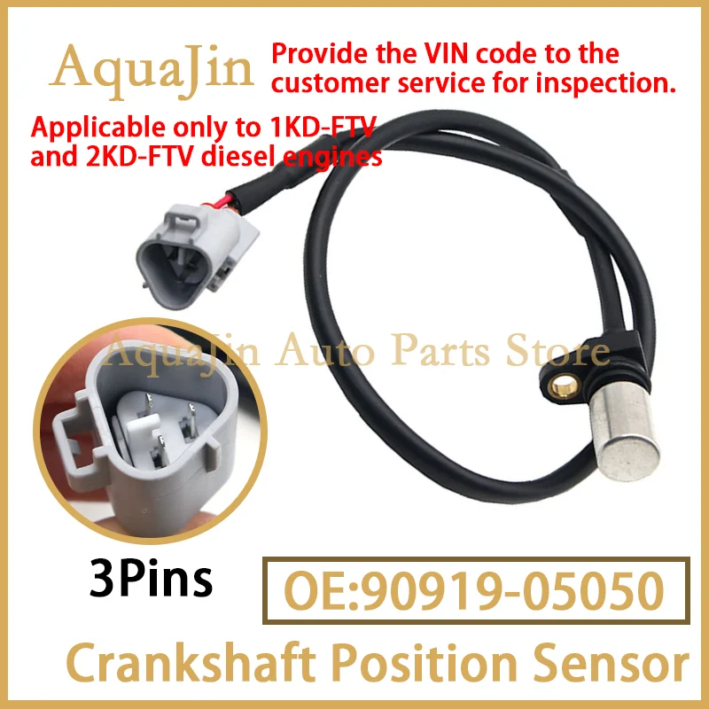 90919-05050 Crankshaft Position Sensor Wire Plug For Toyota Hilux Vigo 1KD/2KD Diesel Lander Cruiser Hiace Dyna 9091905050 Auto
90919-05050 Crankshaft Position Sensor Wire Plug For Toyota Hilux Vigo 1KD/2KD Diesel Lander Cruiser Hiace Dyna 9091905050 Auto