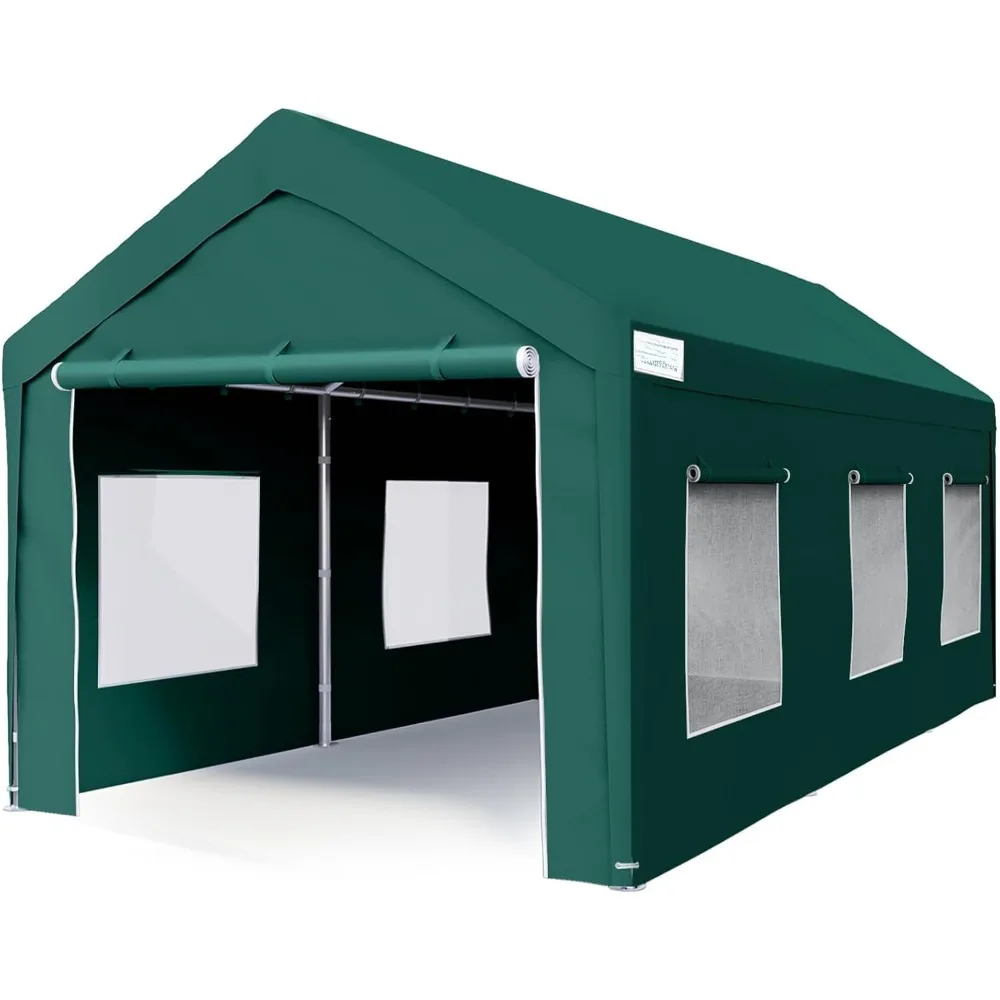 12 x 20 foot carport, rollable ventilation windows, snow proof car port heavy-duty car canopy, 4-steel cable carport
12 x 20 foot carport, rollable ventilation windows, snow proof car port heavy-duty car canopy, 4-steel cable carport