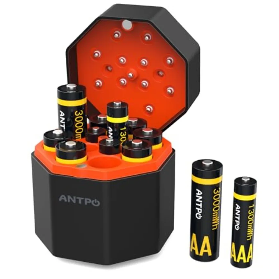 ANTPO Rechargeable 8 AA and 4 AAA Batteries Lithium with Charger12 Pack 1.5 V Triple A Double A Batteries Rechargeable Long Las
ANTPO Rechargeable 8 AA and 4 AAA Batteries Lithium with Charger12 Pack 1.5 V Triple A Double A Batteries Rechargeable Long Las