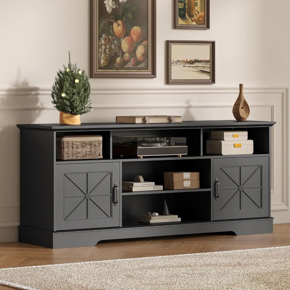 TV Stand for 65 Inch TV, Farmhouse Entertainment Center with RGB LED Lights, 59 Inch Media Console with Adjustable Center Shelf
TV Stand for 65 Inch TV, Farmhouse Entertainment Center with RGB LED Lights, 59 Inch Media Console with Adjustable Center Shelf