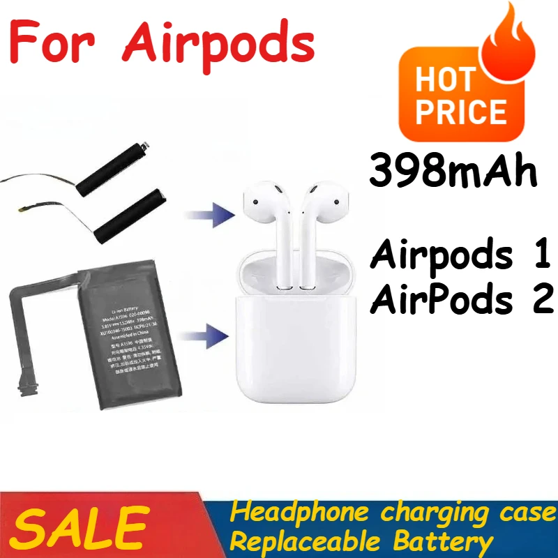 Replace Battery For Airpods 1st 2nd A1596 for Airpods 1 AirPods 2 Headphone charging case Replaceable Battery 398mAh
Replace Battery For Airpods 1st 2nd A1596 for Airpods 1 AirPods 2 Headphone charging case Replaceable Battery 398mAh