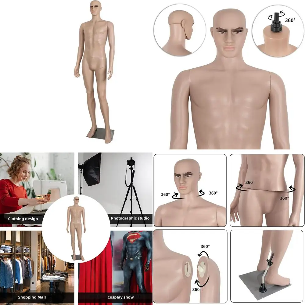Adjustable 73 Full Body Mannequin with Rotating Arms and Metal Base for Realistic Clothing Display
Adjustable 73 Full Body Mannequin with Rotating Arms and Metal Base for Realistic Clothing Display