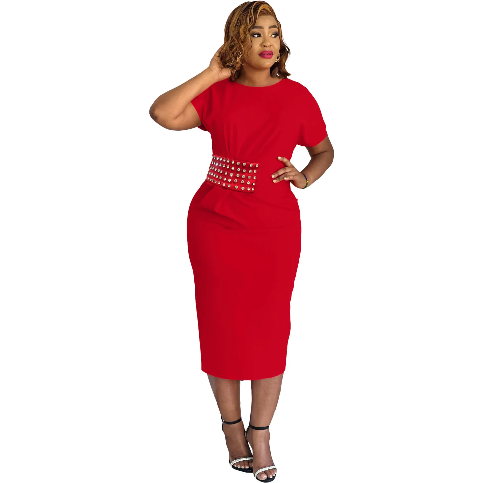 M-3XL Red Plus Size African Dresses for Women Fashion 2026 African Short Sleeve O-neck Polyester Party Evening Bodycon Dresses
M-3XL Red Plus Size African Dresses for Women Fashion 2026 African Short Sleeve O-neck Polyester Party Evening Bodycon Dresses