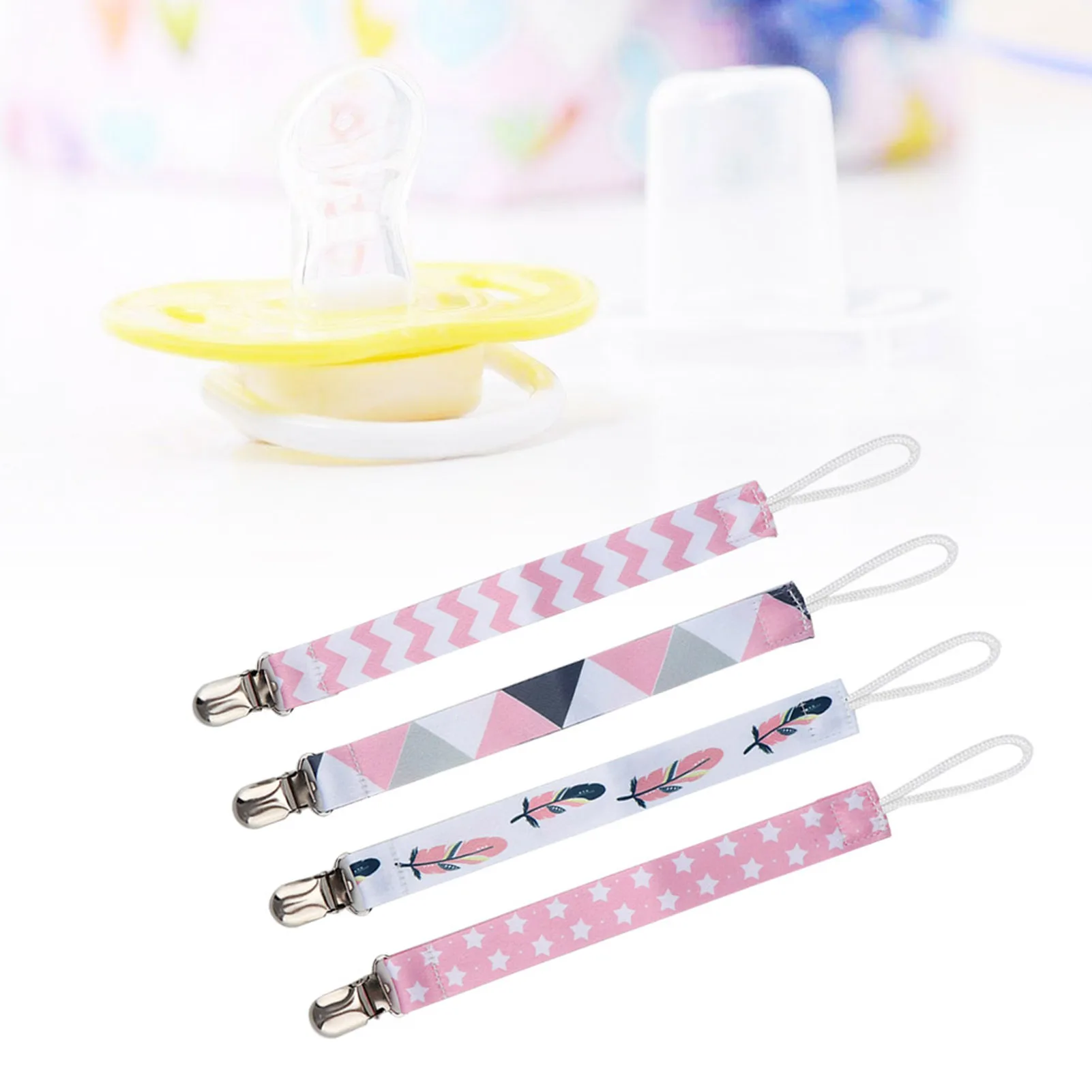ZK30 4pcs Baby Pacifier Clip Chain Printing Cotton Strap Soother Nipple Holder for Infant Child
ZK30 4pcs Baby Pacifier Clip Chain Printing Cotton Strap Soother Nipple Holder for Infant Child
