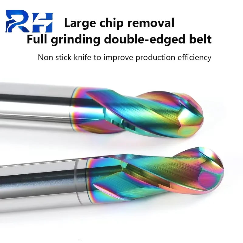 Ball End Mill HRC55 2 Flute DLC Aluminum Cutter Tools R0.5 6mm Carbide CNC Milling For Aluminum, Copper and Acrylic Router Bit
Ball End Mill HRC55 2 Flute DLC Aluminum Cutter Tools R0.5 6mm Carbide CNC Milling For Aluminum, Copper and Acrylic Router Bit