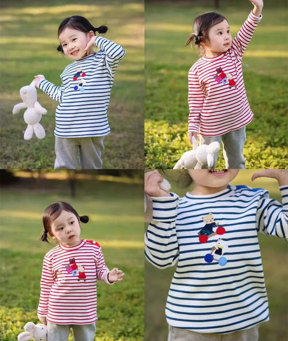 kids girls clothes baby girls tops boys tshirts cotton soft Boys and Girls Cartoon Pattern Striped Knitted t-shirt
kids girls clothes baby girls tops boys tshirts cotton soft Boys and Girls Cartoon Pattern Striped Knitted t-shirt