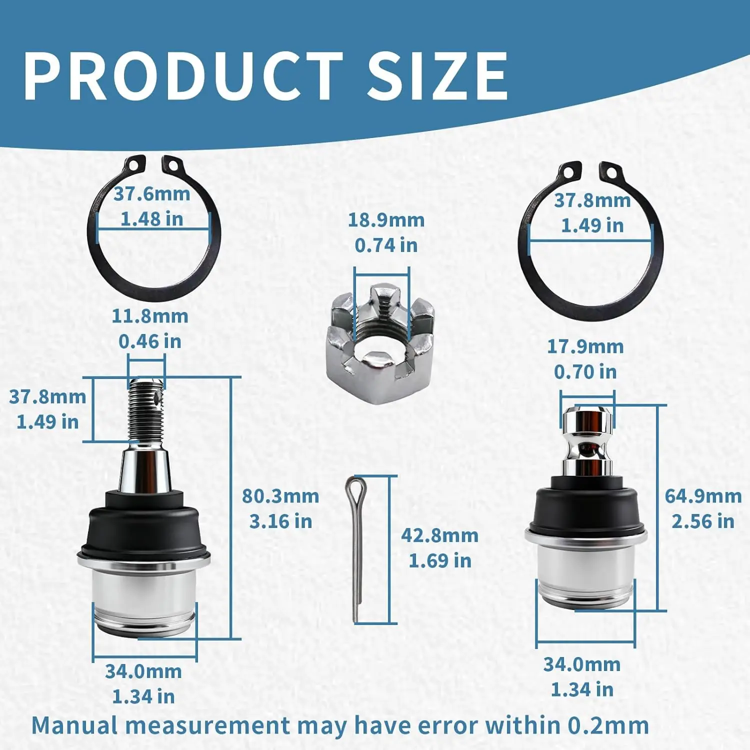706203084 706202045 Upper and Lower Ball Joint for Can-Am Maverick 700/ 800 /1000 X3 Turbo R Commander 700 /1000R
706203084 706202045 Upper and Lower Ball Joint for Can-Am Maverick 700/ 800 /1000 X3 Turbo R Commander 700 /1000R