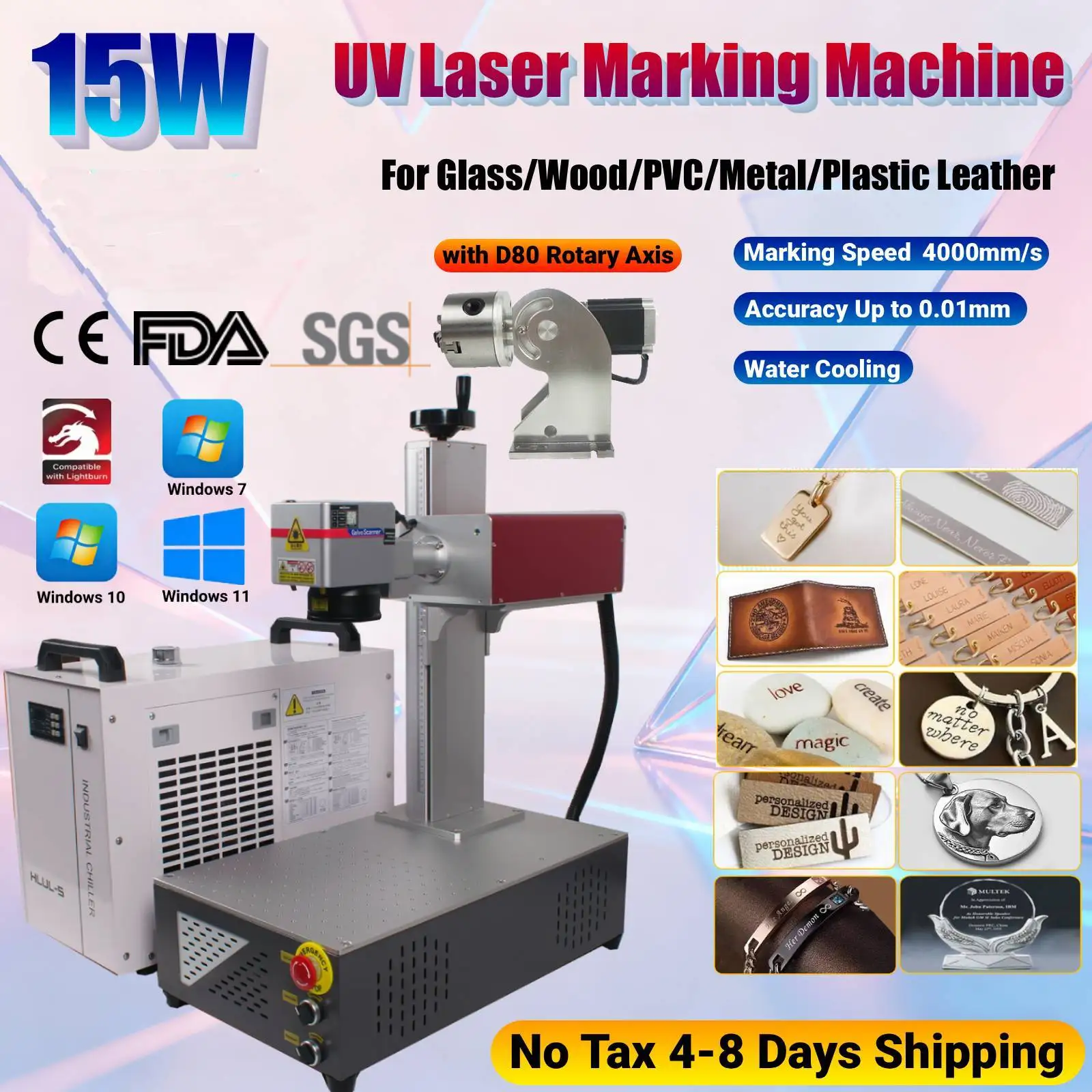 15 Вт УФ-лазерный гравировальный станок CRS 355 нм лазерный гравер с водяным охлаждением для стекла/дерева/ПВХ/металла/пластика кожи
15 Вт УФ-лазерный гравировальный станок CRS 355 нм лазерный гравер с водяным охлаждением для стекла/дерева/ПВХ/металла/пластика кожи
