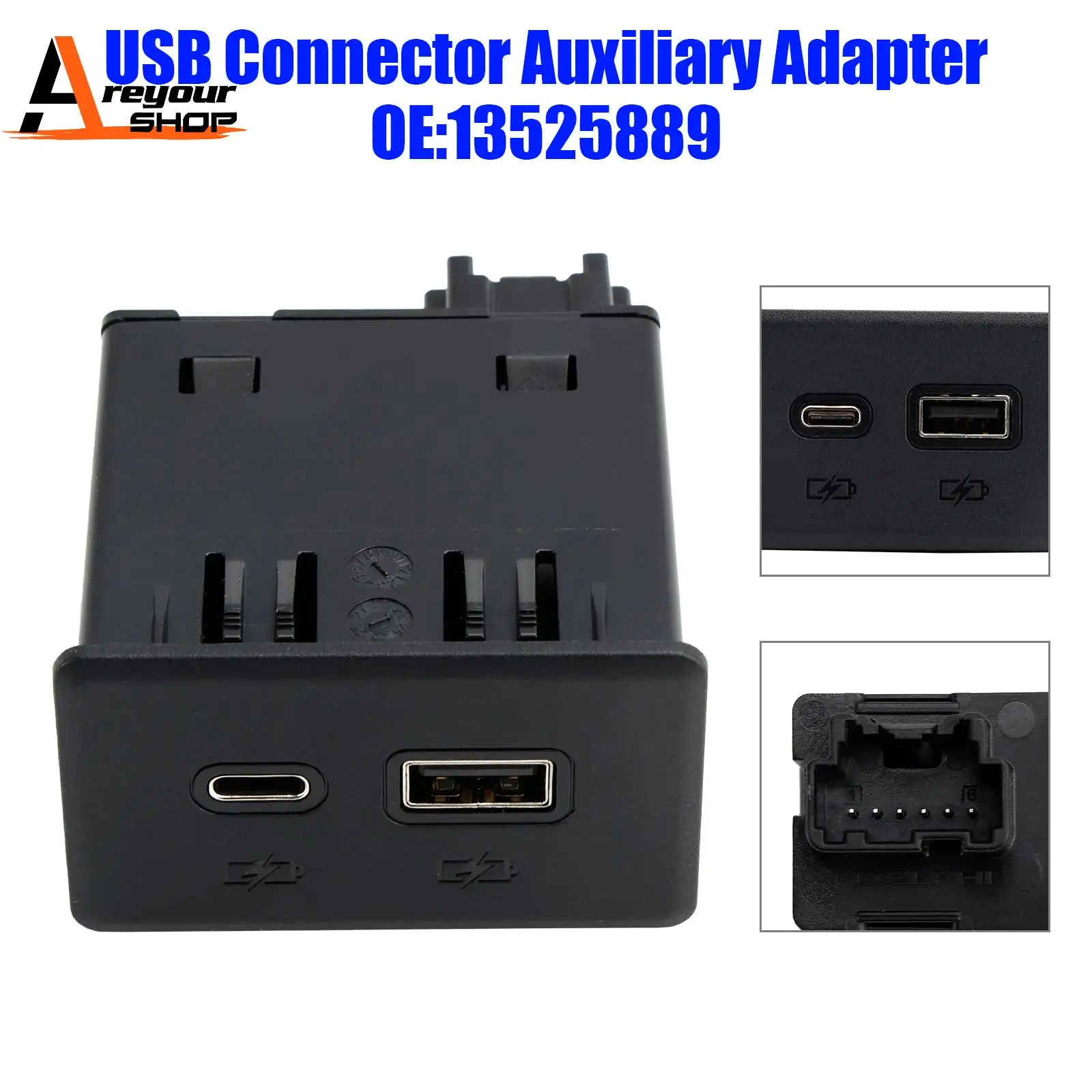 Вспомогательный адаптер USB-разъема Areyourshop 13525889 для Silverado Sierra 1500 2500 3500
Вспомогательный адаптер USB-разъема Areyourshop 13525889 для Silverado Sierra 1500 2500 3500