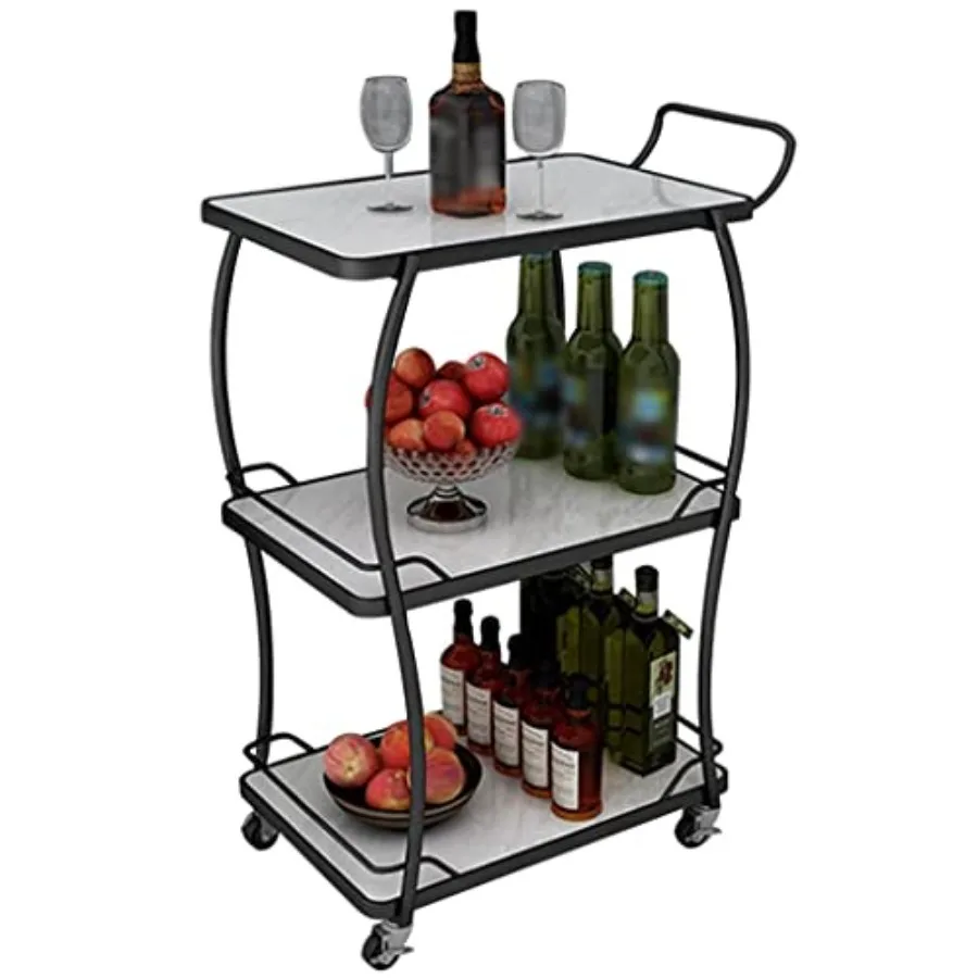 Bar Cart with Wheels and Handle Birthday Party 3 Layers Large Capacity Serving Cart, Modern Minimalist Style Metal Iron Drink C
Bar Cart with Wheels and Handle Birthday Party 3 Layers Large Capacity Serving Cart, Modern Minimalist Style Metal Iron Drink C
