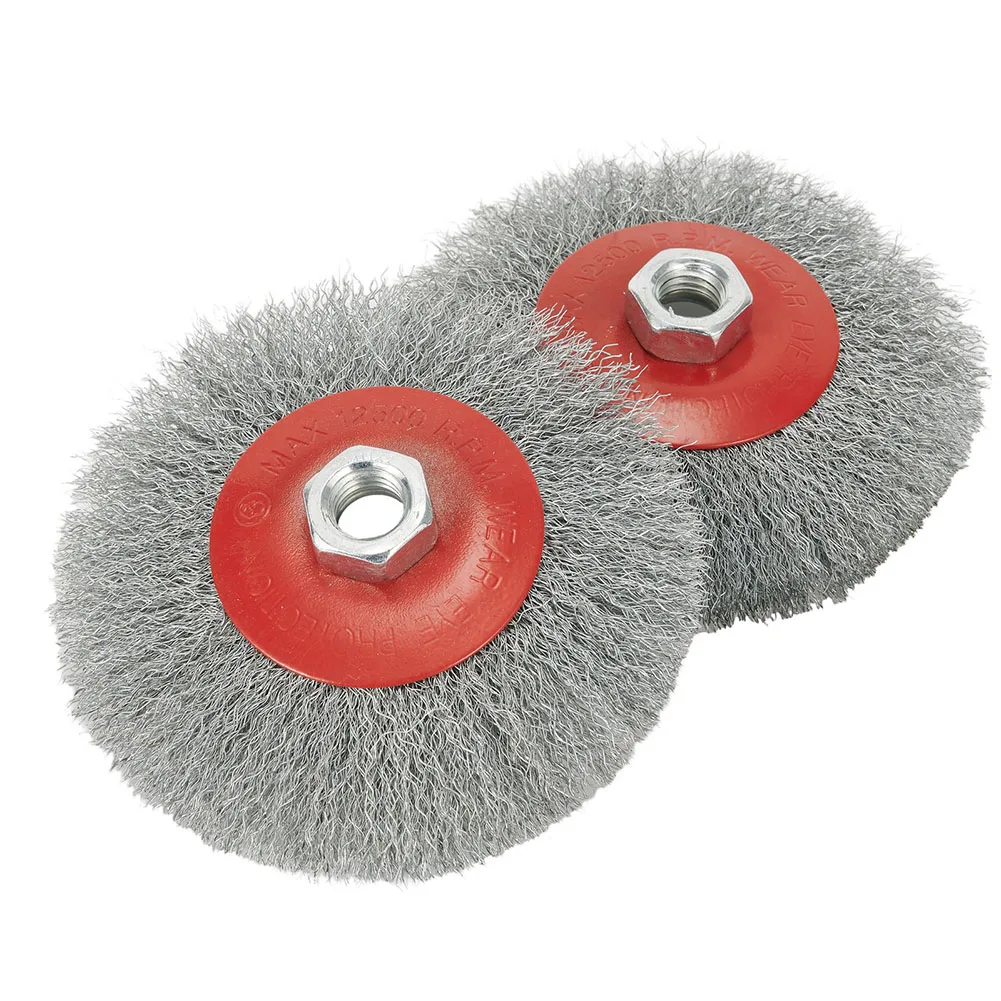 2pcs 4.5Inch 115mm Wire Wheel Steel Wire Brush For M14 Thread For Sander Polisher Angle Grinder Power Tool Parts
2pcs 4.5Inch 115mm Wire Wheel Steel Wire Brush For M14 Thread For Sander Polisher Angle Grinder Power Tool Parts