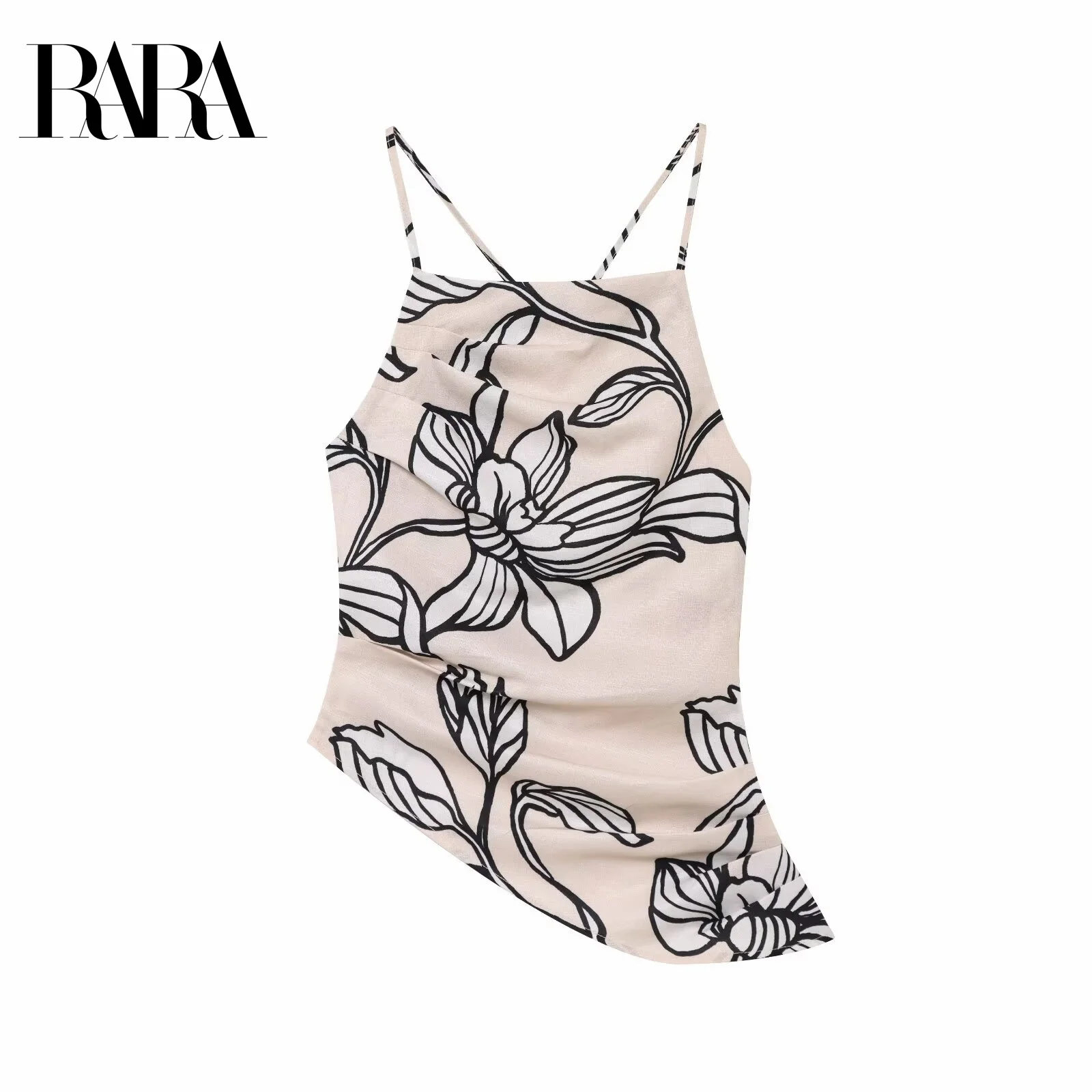 RARA Womens Spaghetti Strap Asymmetrical Top Floral Print Crisscross Straps Ruched Design Trendy Summer Wear
RARA Womens Spaghetti Strap Asymmetrical Top Floral Print Crisscross Straps Ruched Design Trendy Summer Wear