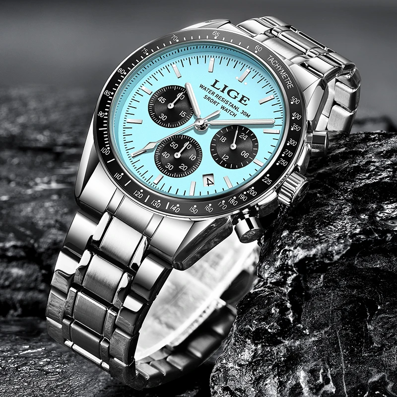 LIGE Casual Sports Men's Watch Waterproof Stainless Steel Quartz Chronograph Luminous Wristwatch Fashion Date Clock Montre Homme
LIGE Casual Sports Men's Watch Waterproof Stainless Steel Quartz Chronograph Luminous Wristwatch Fashion Date Clock Montre Homme