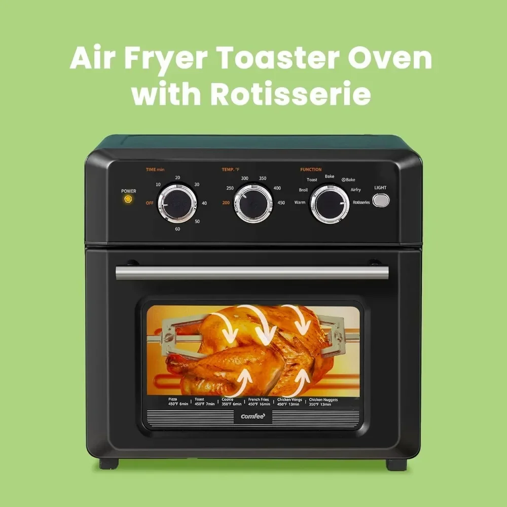 tt Retro Air Fry Toaster Oven, 7-in-1, 1500W, 19QT Capacity, 6 Slice, Rotisseries, Warm, Broil, Toast
tt Retro Air Fry Toaster Oven, 7-in-1, 1500W, 19QT Capacity, 6 Slice, Rotisseries, Warm, Broil, Toast