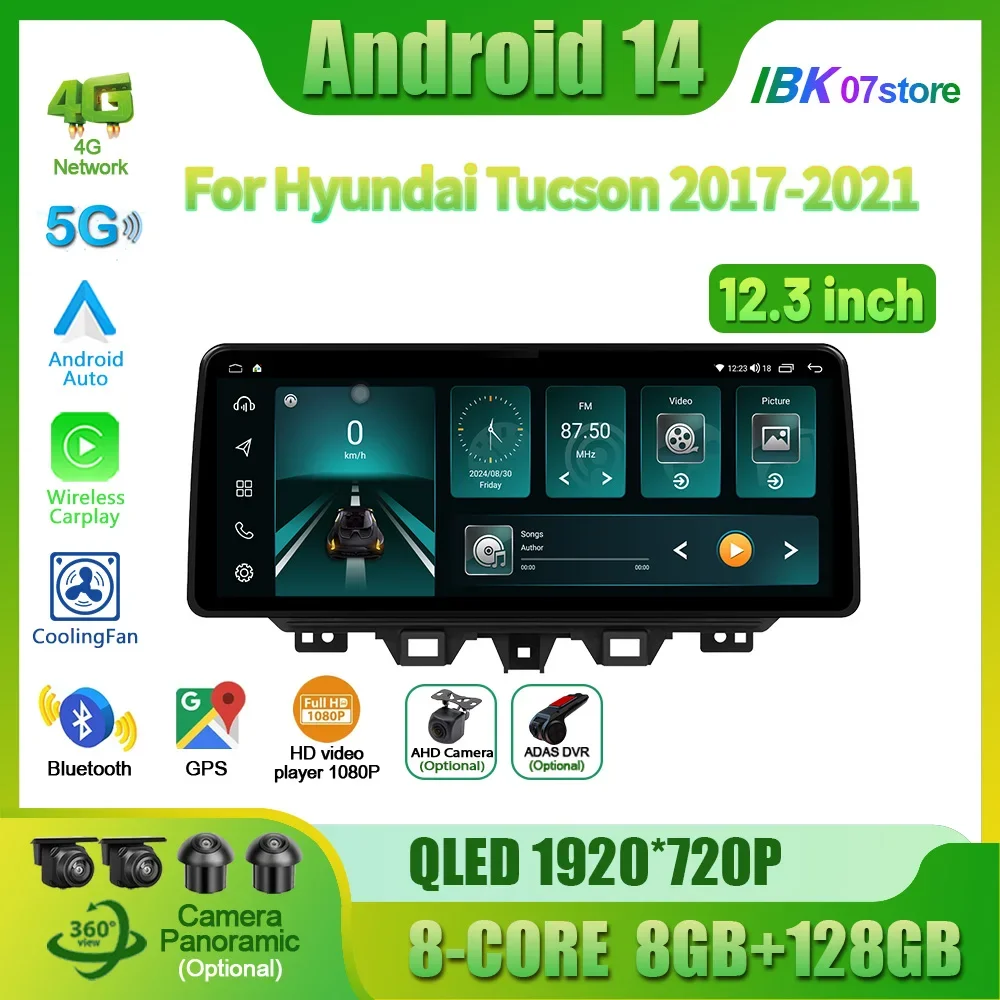 Car Radio Android 14 Carplay Multimedia System Navigation Stereo Universal Screen 12.3‘’ For Hyundai Tucson 2017-2021
Car Radio Android 14 Carplay Multimedia System Navigation Stereo Universal Screen 12.3‘’ For Hyundai Tucson 2017-2021
