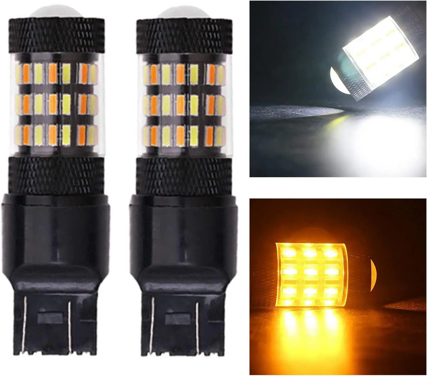 7443 7444 Светодиодная лампа переднего указателя поворота, двойная функция, белый, желтый, супер яркий, 4014 SMD, упаковка из 2 шт. 
7443 7444 Светодиодная лампа переднего указателя поворота, двойная функция, белый, желтый, супер яркий, 4014 SMD, упаковка из 2 шт.