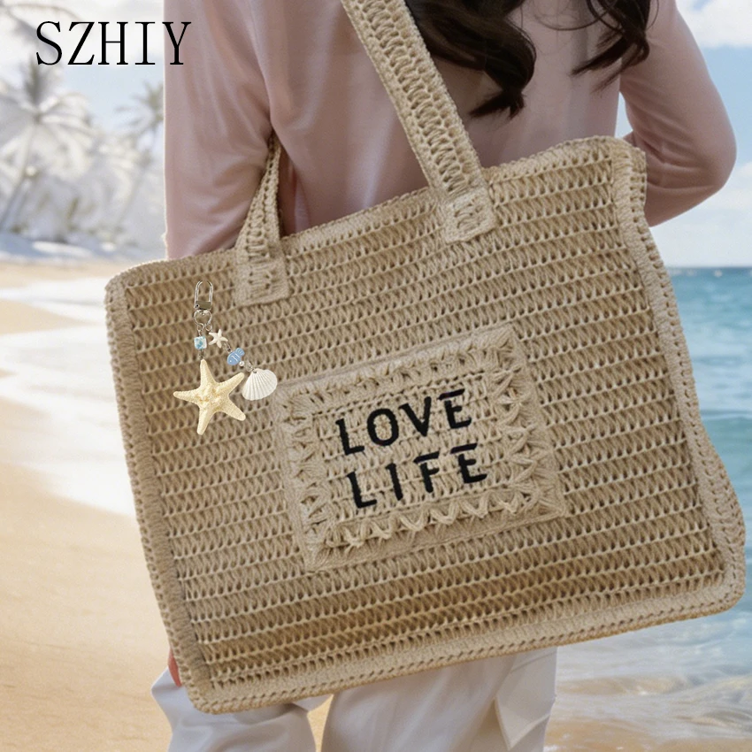 Large Capacity Tote Women Woven Shoulder Bag Bohemian Style Beach and Seaside Vacation Shopping Pocket New Pochette Femme Luxe
Large Capacity Tote Women Woven Shoulder Bag Bohemian Style Beach and Seaside Vacation Shopping Pocket New Pochette Femme Luxe