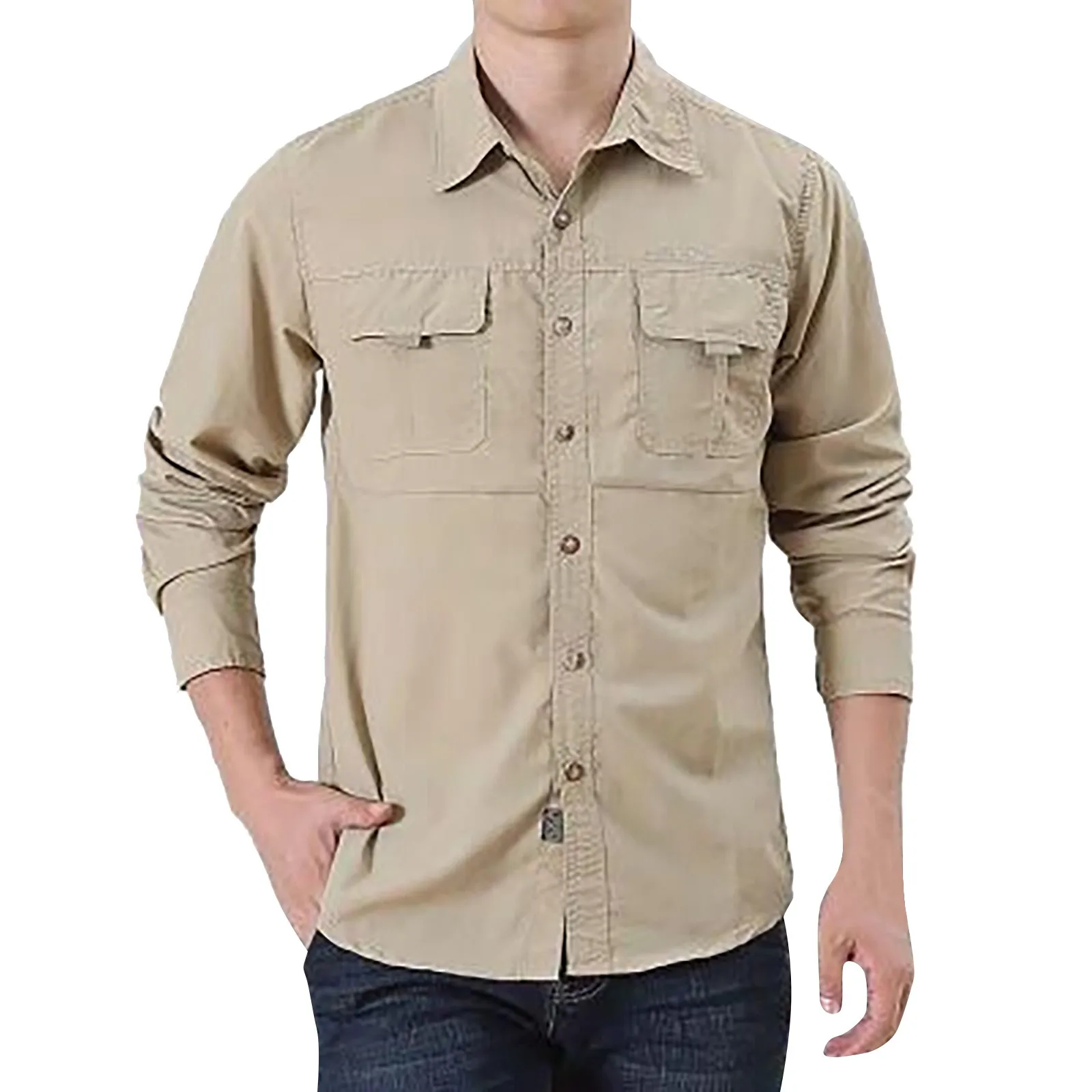 Men's Long Sleeve Shirts Spring Autumn Quick-Dry Button Down Pockets Shirt Solid Color Lapel Blouse Tops Male Work Casual Shirts
Men's Long Sleeve Shirts Spring Autumn Quick-Dry Button Down Pockets Shirt Solid Color Lapel Blouse Tops Male Work Casual Shirts