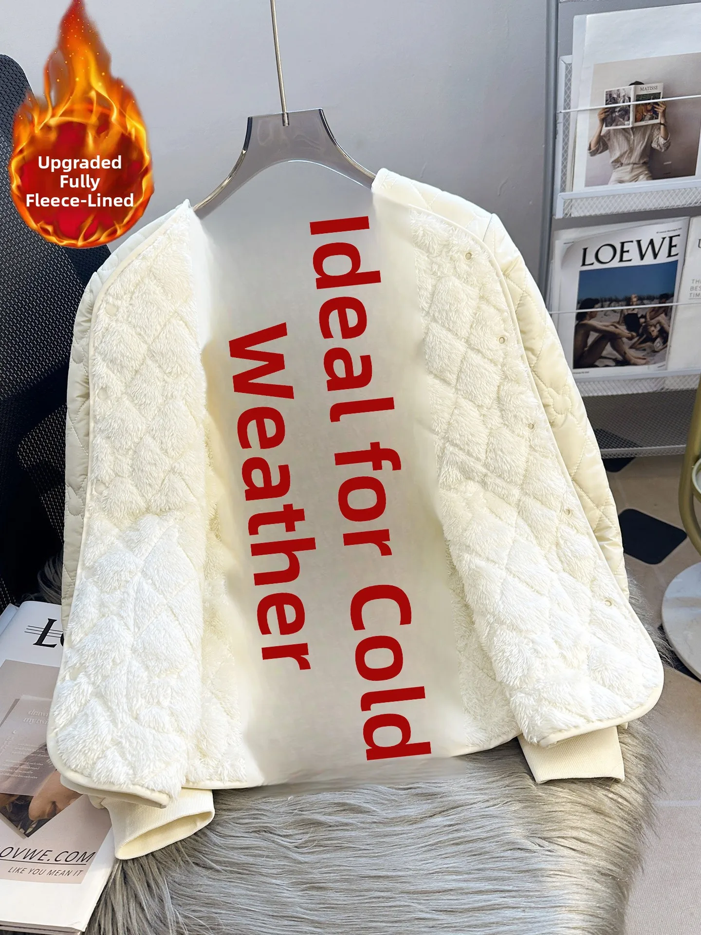 Thiened Fce Lined Cotton Jaet Women's Office Home Work Cotton Clothes Slim Fit Long Sve round Ne Single Button Cl...
Thiened Fce Lined Cotton Jaet Women's Office Home Work Cotton Clothes Slim Fit Long Sve round Ne Single Button Cl...