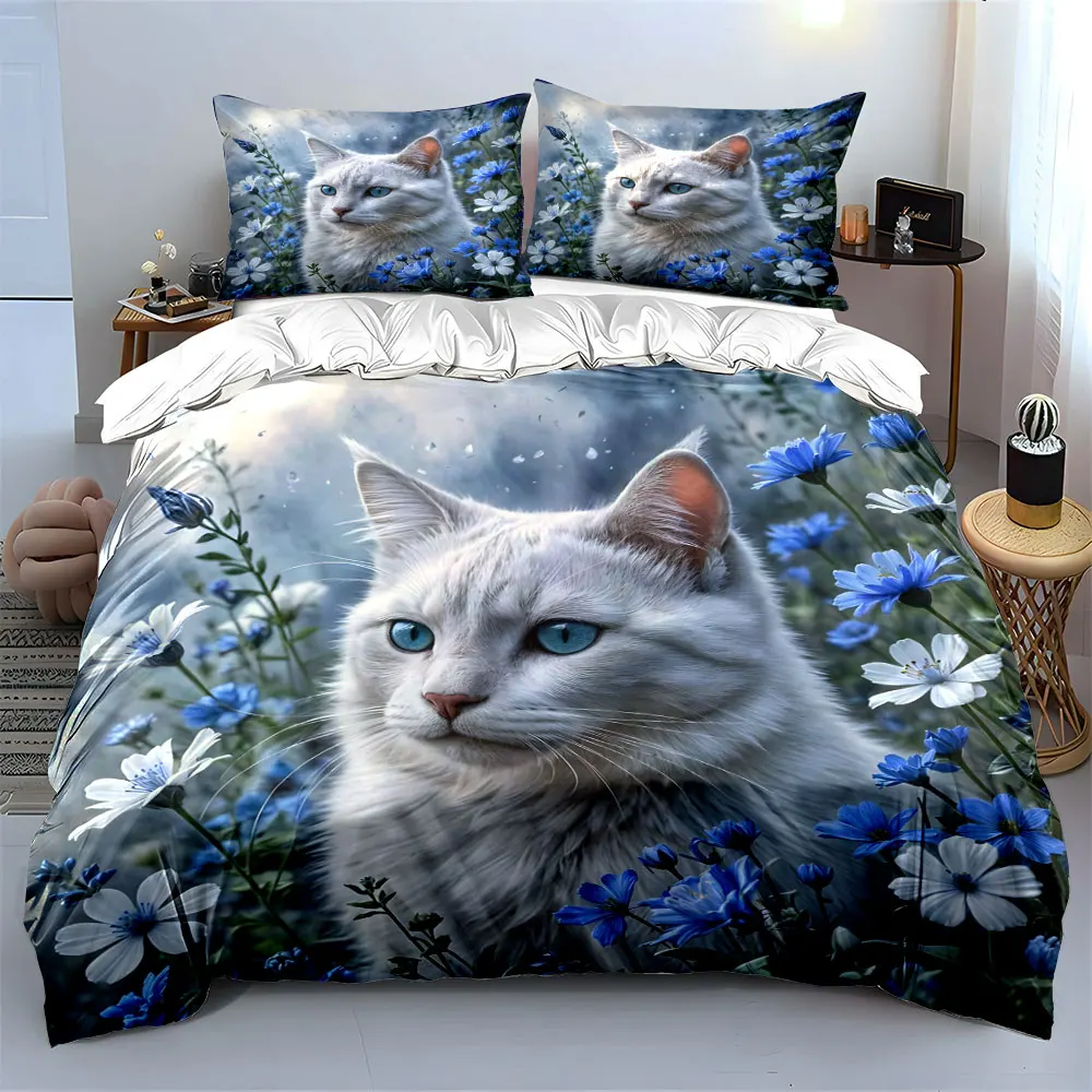 "Floral Cat Art Decoration Set" Soft Skin-Friendly Bedding Set Includes 1 Duvet Cover And 2 Pillowcase, Gift
"Floral Cat Art Decoration Set" Soft Skin-Friendly Bedding Set Includes 1 Duvet Cover And 2 Pillowcase, Gift