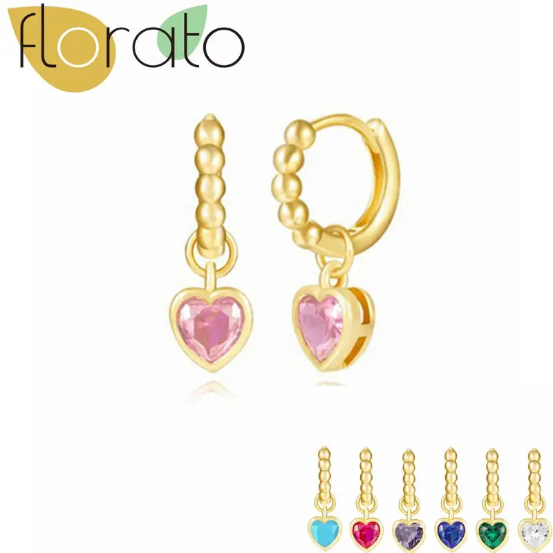 925 Sterling Silver Ear Needle Sweet Romantic Hoop Earrings Colorful Zircon Heart Shaped Design Earings for Women Jewelry Gift
925 Sterling Silver Ear Needle Sweet Romantic Hoop Earrings Colorful Zircon Heart Shaped Design Earings for Women Jewelry Gift