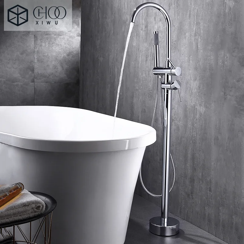CHOOXIWU - White Bathroom Shower Flooring Standing Faucet Floor Mount Bathtub Shower Faucet Brass Dual Handle Tub Mixer Tap
CHOOXIWU - White Bathroom Shower Flooring Standing Faucet Floor Mount Bathtub Shower Faucet Brass Dual Handle Tub Mixer Tap