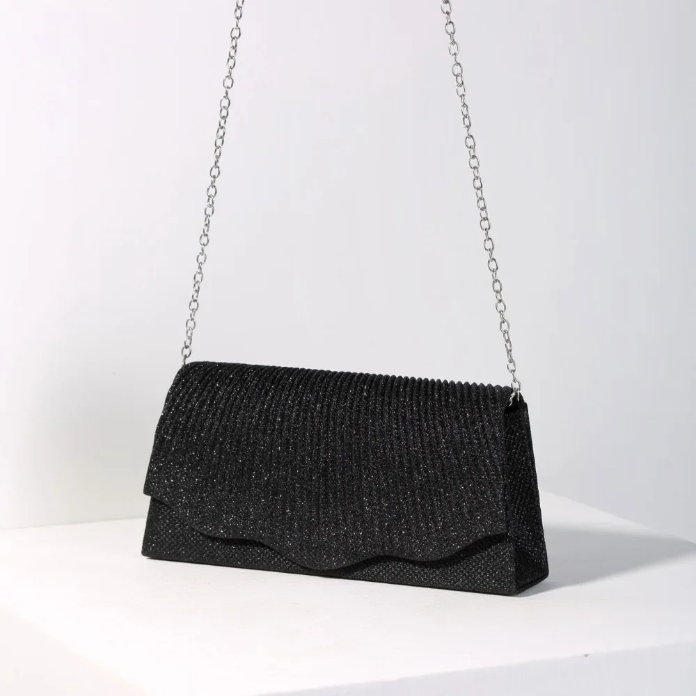Sparkly Black Pleated Clutch Purse, Shimmering Glitter Evening Handbag for Prom, Banquet and Special Occasions
Sparkly Black Pleated Clutch Purse, Shimmering Glitter Evening Handbag for Prom, Banquet and Special Occasions