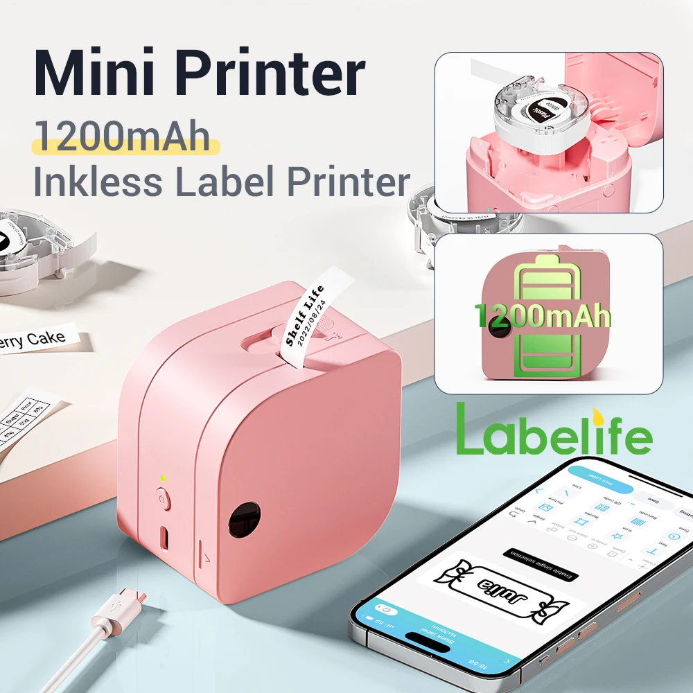 Satin Ribbon Label Printer P12 Inkless 1200mAh Rechargeable Label Maker Free App for Android IOS Phone with 12mm Label Tape
Satin Ribbon Label Printer P12 Inkless 1200mAh Rechargeable Label Maker Free App for Android IOS Phone with 12mm Label Tape