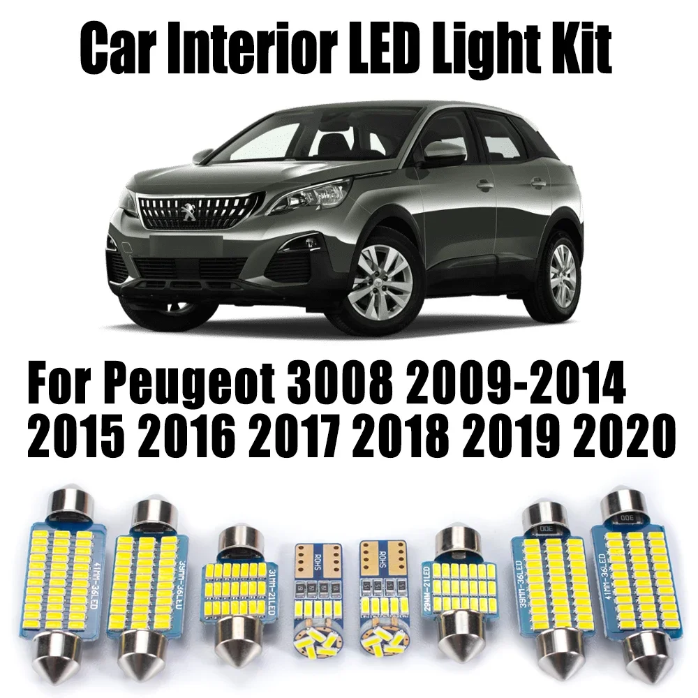 18Pcs Canbus Vehicle Reading Bulbs For Peugeot 3008 2009- 2018 2019 2020 Car LED Interior Vanity Mirror Map Dome Trunk Light Kit
18Pcs Canbus Vehicle Reading Bulbs For Peugeot 3008 2009- 2018 2019 2020 Car LED Interior Vanity Mirror Map Dome Trunk Light Kit