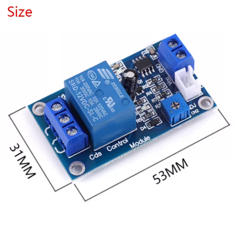 XH-M131 10A DC 5V/12V Light Control Switch Photoresistor Relay Module Detection Sensor, brightness Automatic Control Borad 
XH-M131 10A DC 5V/12V Light Control Switch Photoresistor Relay Module Detection Sensor, brightness Automatic Control Borad