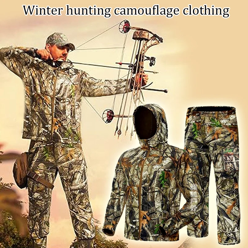 Outdoor hunting, fishing, mountain climbing in winter, jungle camouflage, camouflage, plus size, thick, warm, windproof, waterproof clothing, tactical jacket, pants
Outdoor hunting, fishing, mountain climbing in winter, jungle camouflage, camouflage, plus size, thick, warm, windproof, waterproof clothing, tactical jacket, pants