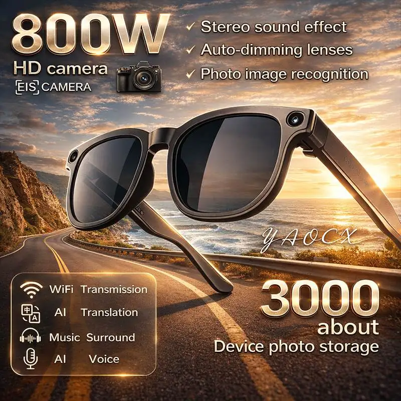 Новые умные очки 800W с HD-камерой, функцией фотосъемки, стереозвуком, синхронным переводом и распознаванием фотоизображений
Новые умные очки 800W с HD-камерой, функцией фотосъемки, стереозвуком, синхронным переводом и распознаванием фотоизображений