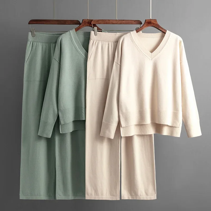 Knitted Sweater 2 Peice Set Women Sexy Sleepwear Winter Autumn Warm V-Neck Pullover Straight Jogging Pant Home Suits Tracksuit
Knitted Sweater 2 Peice Set Women Sexy Sleepwear Winter Autumn Warm V-Neck Pullover Straight Jogging Pant Home Suits Tracksuit
