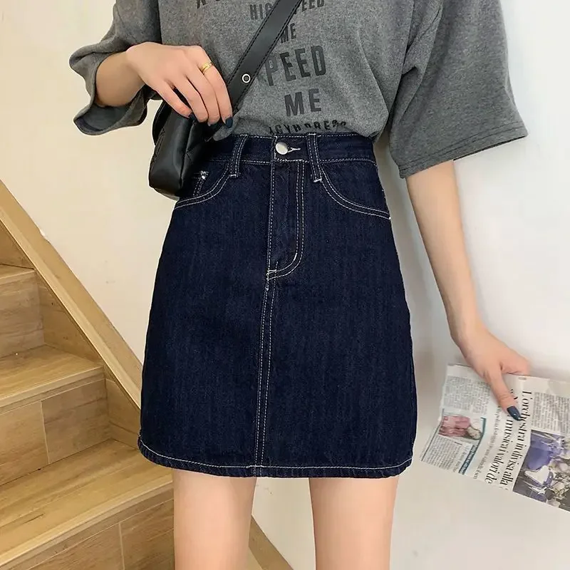 Fashion High Waist With Pocket Woman Denim Skirt Vintage Clothing Sales Chic and Elegant New In Modest Jeans Skirts for Women
Fashion High Waist With Pocket Woman Denim Skirt Vintage Clothing Sales Chic and Elegant New In Modest Jeans Skirts for Women