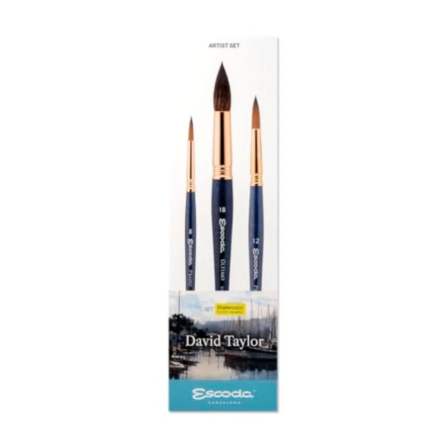 Watercolour Artist Set David Taylor Size 8, 12, 18 3 Brushes Synthetic tendo + tame
Watercolour Artist Set David Taylor Size 8, 12, 18 3 Brushes Synthetic tendo + tame