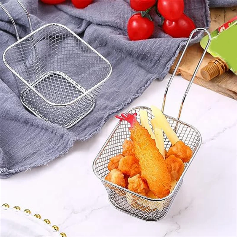 【Must-Haves】24Pcs Mini Square Fry Basket Stainless Steel French Fry Holder Deep Fry Basket Mesh Food Basket With Handles Durable
【Must-Haves】24Pcs Mini Square Fry Basket Stainless Steel French Fry Holder Deep Fry Basket Mesh Food Basket With Handles Durable