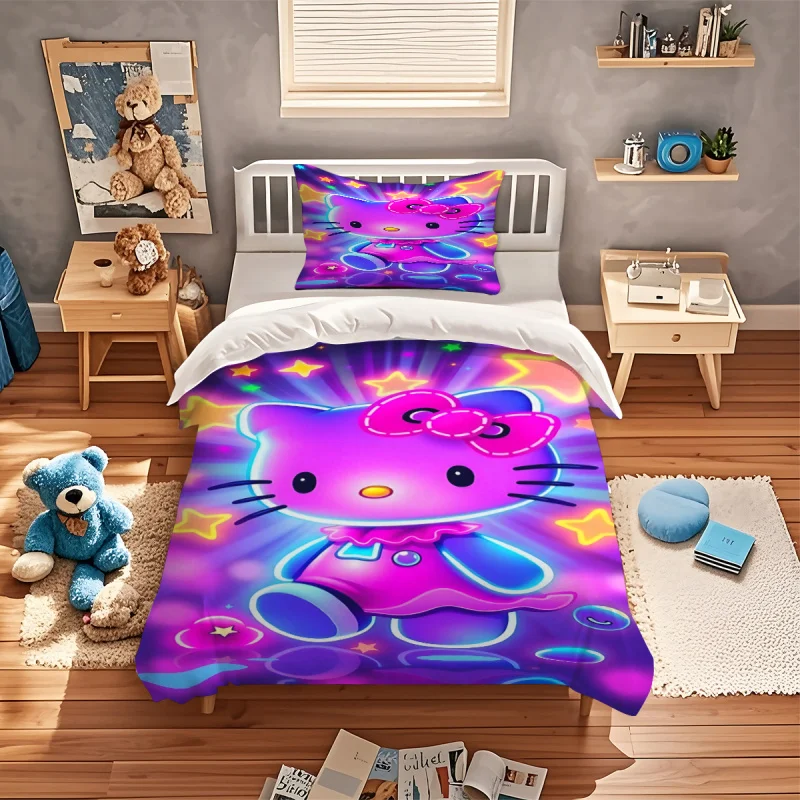 Sanrio Hello KittyPink Rose Print Bedding Set 3pcs King Size Duvet Cover Set Cartoon Cute Bed Linen for Kids Girls Bedroom Decor
Sanrio Hello KittyPink Rose Print Bedding Set 3pcs King Size Duvet Cover Set Cartoon Cute Bed Linen for Kids Girls Bedroom Decor