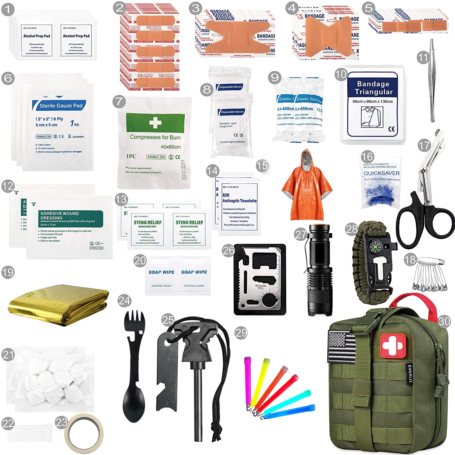 Professional IFAK Emergency Response Bag Complete Medical First Aid Kit and Safety Gear for Home Disaster Preparedness Travel
Professional IFAK Emergency Response Bag Complete Medical First Aid Kit and Safety Gear for Home Disaster Preparedness Travel