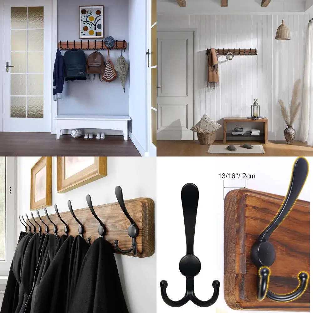 Wall-Mounted Wooden Coat Rack - 38.6 Farmhouse Style, Large Hanging Space for Jackets & Coats
Wall-Mounted Wooden Coat Rack - 38.6 Farmhouse Style, Large Hanging Space for Jackets & Coats