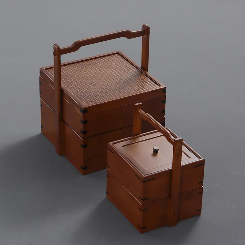 Bamboo double-layer Chinese antique food box, portable bamboo basket for picnic refreshments
Bamboo double-layer Chinese antique food box, portable bamboo basket for picnic refreshments