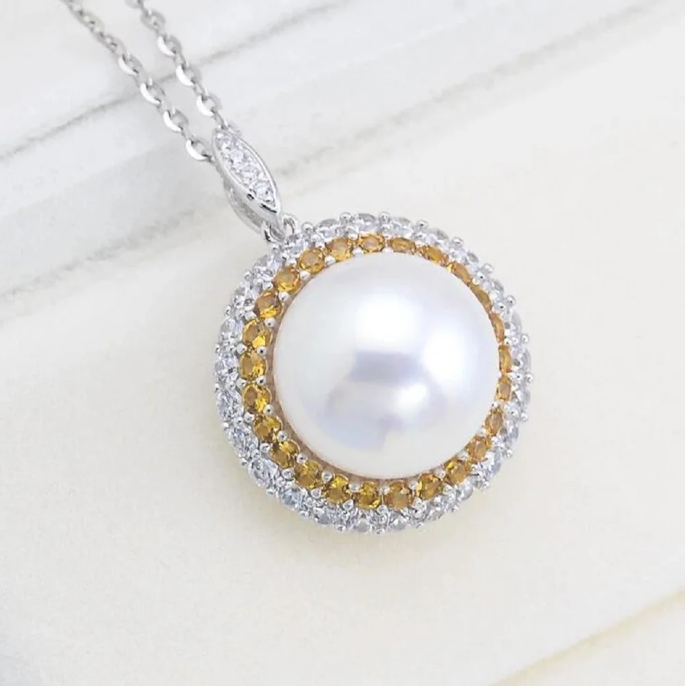 Fashionable and minimalist AAA11-12mm natural South Sea white pearl pendant necklace 18 inch 925S
Fashionable and minimalist AAA11-12mm natural South Sea white pearl pendant necklace 18 inch 925S