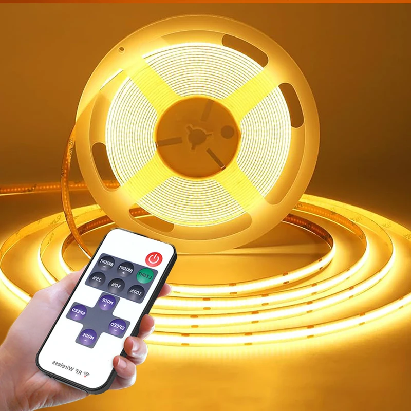 USB COB LED Strip White/Warm White RF Remote Dimmable Flexible Tape for Cabinet Home Lighting
USB COB LED Strip White/Warm White RF Remote Dimmable Flexible Tape for Cabinet Home Lighting