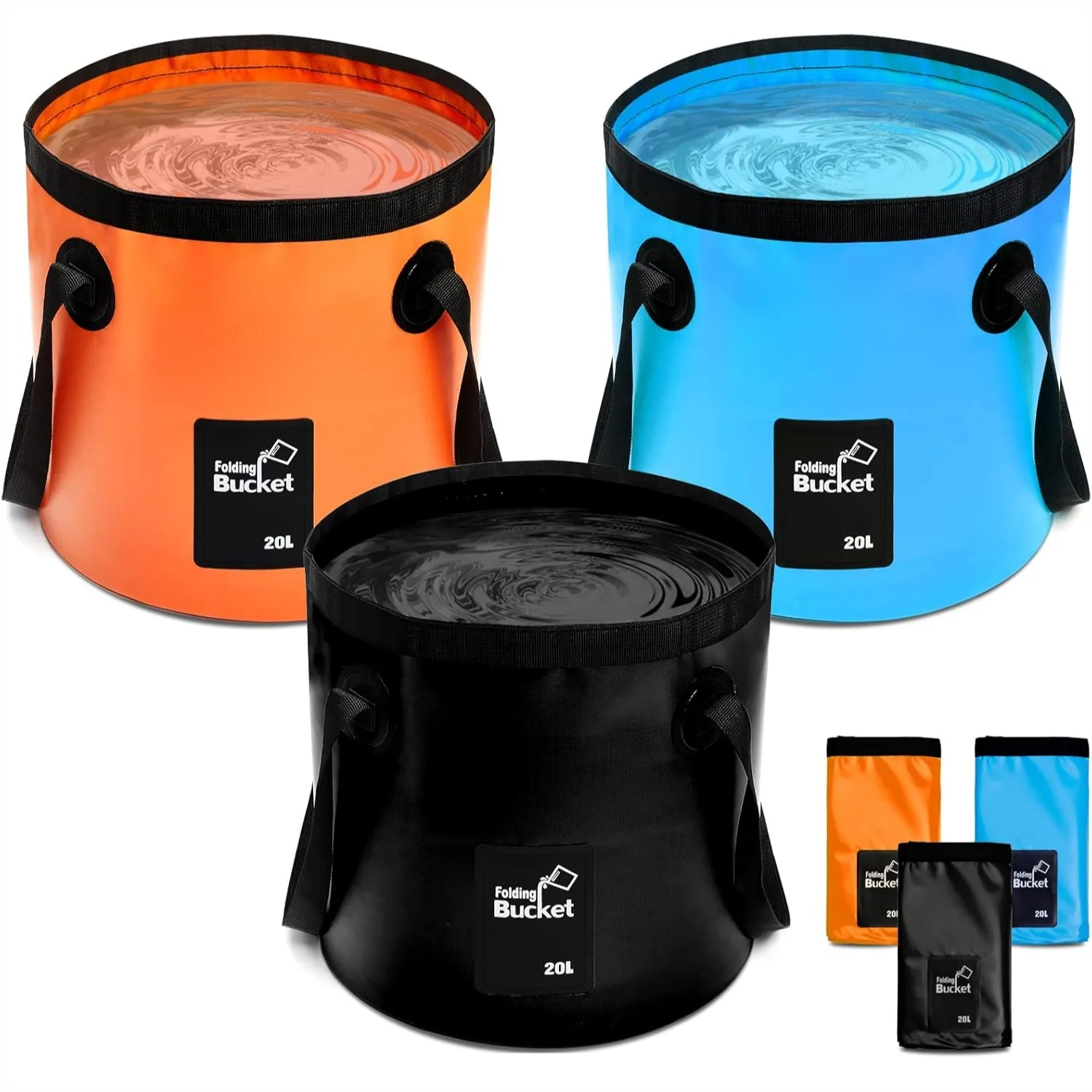 3 Pack Collapsible 5 Gallon Bucket with Handle for Camping Fishing Beach
3 Pack Collapsible 5 Gallon Bucket with Handle for Camping Fishing Beach