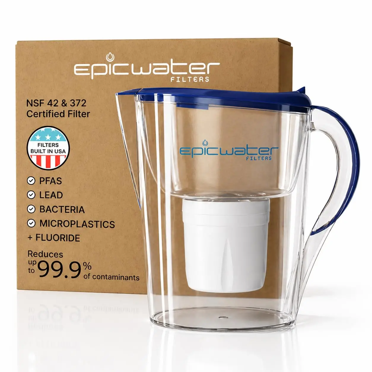 Pure Filter Pitchers for Drinking Water, 10 Cup 150 Gallon Filter, Tritan BPA Free, Reduces Fluoride, Chlorine, Lead, Forever Ch
Pure Filter Pitchers for Drinking Water, 10 Cup 150 Gallon Filter, Tritan BPA Free, Reduces Fluoride, Chlorine, Lead, Forever Ch