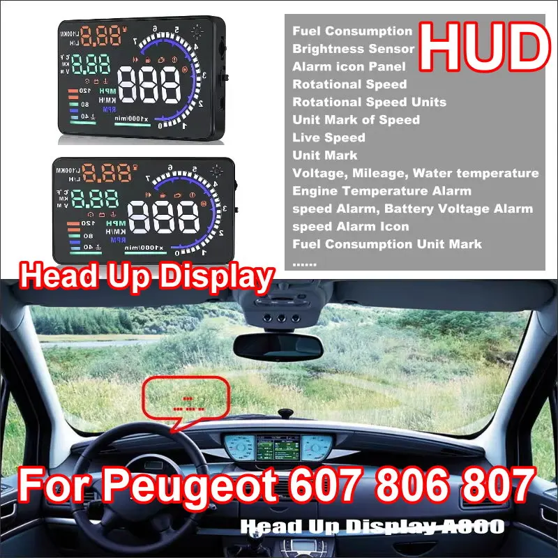 Car Head Up Display HUD For Peugeot 607 806 807 2000-2026 Auto Accessories Safe Driving Screen Plug And Play Film OBD/OBD2/OBDII
Car Head Up Display HUD For Peugeot 607 806 807 2000-2026 Auto Accessories Safe Driving Screen Plug And Play Film OBD/OBD2/OBDII