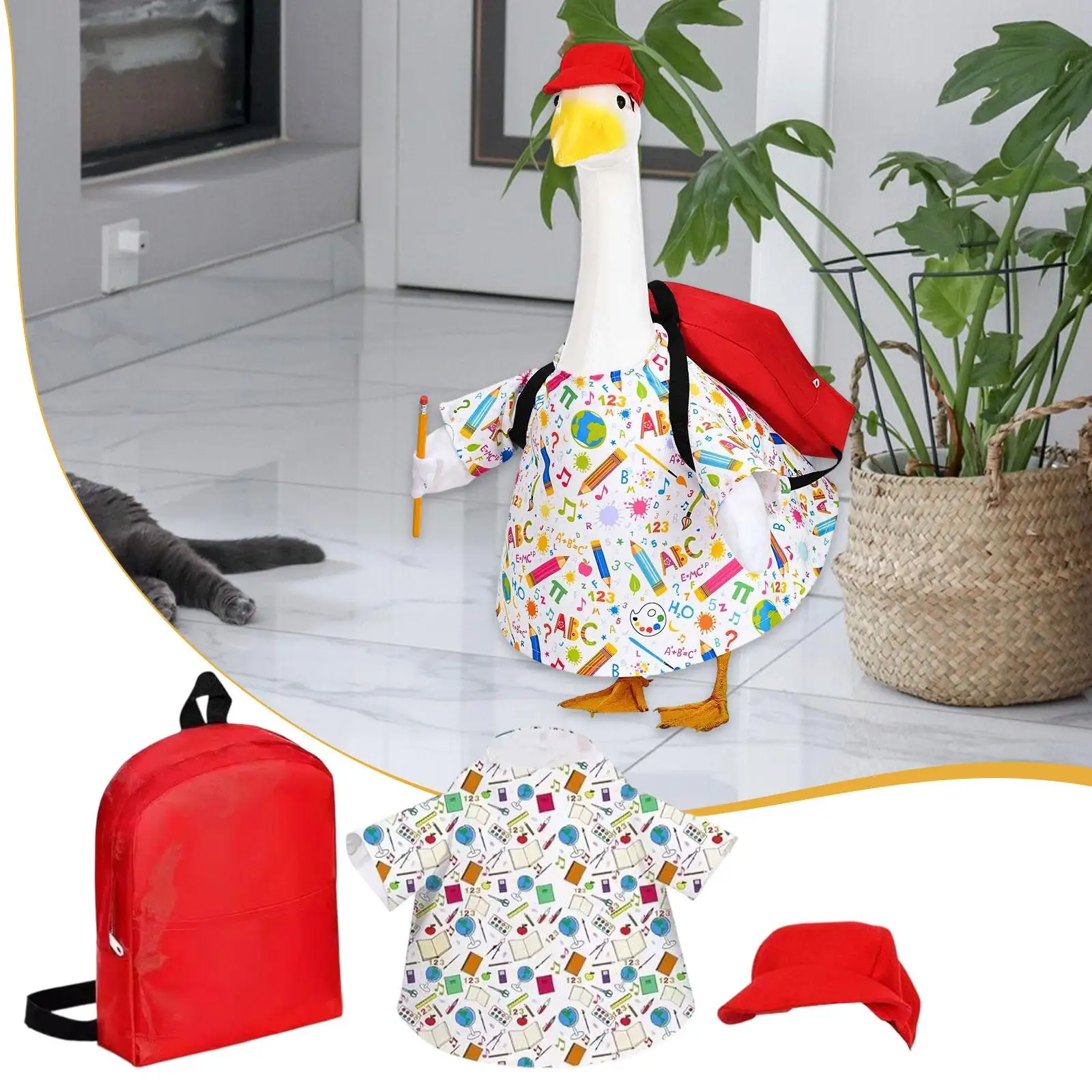 Комплект костюма гуся на крыльце, для цементных гусей, милый, забавный, хороший наряд, уличный декор, для патио, весны, пейзажа, газона, двора
Комплект костюма гуся на крыльце, для цементных гусей, милый, забавный, хороший наряд, уличный декор, для патио, весны, пейзажа, газона, двора