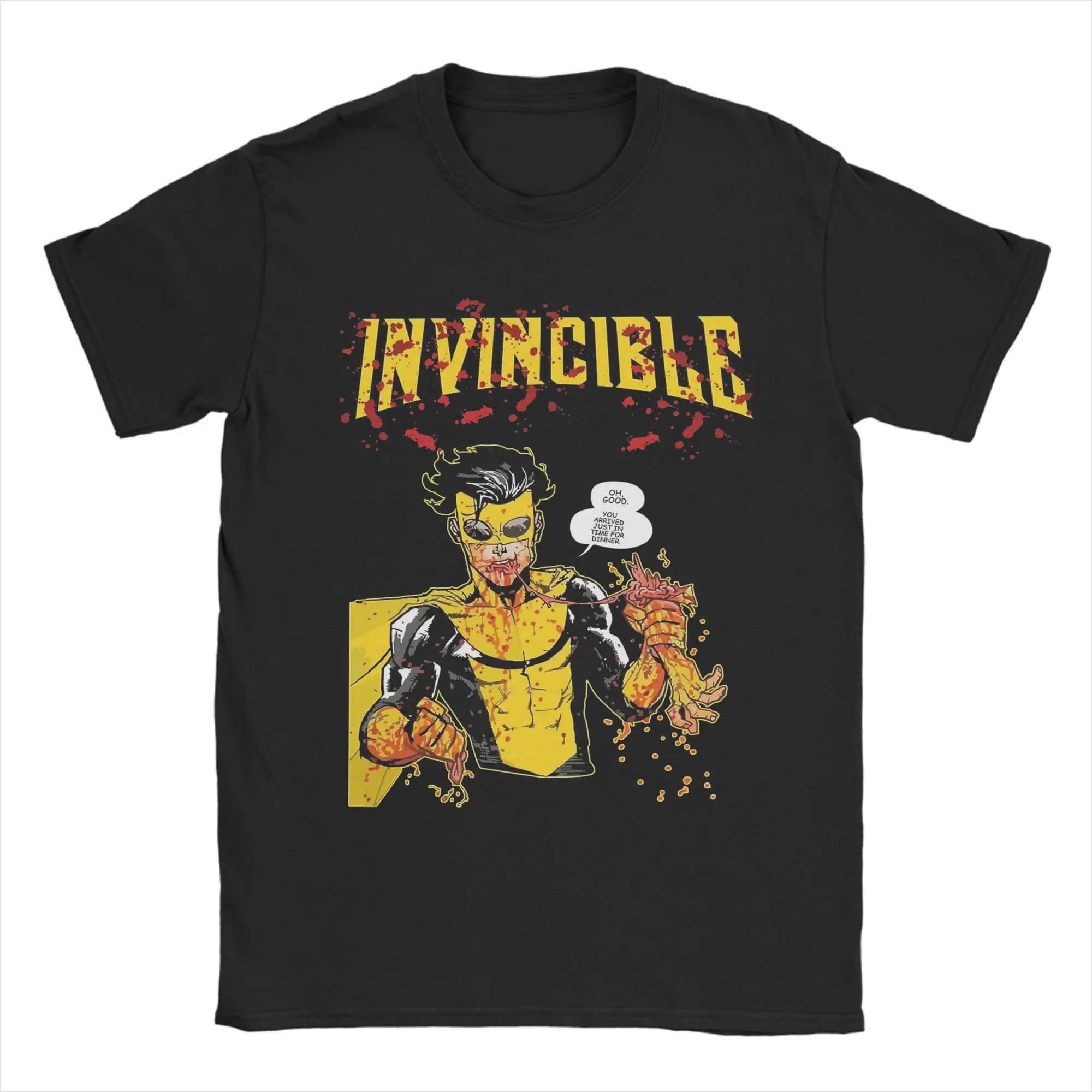Футболка с персонажем комиксов Invincible для мужчин, новинка, футболка из 100% хлопка, футболки с круглым вырезом и короткими рукавами, идея подарка, одежда
Футболка с персонажем комиксов Invincible для мужчин, новинка, футболка из 100% хлопка, футболки с круглым вырезом и короткими рукавами, идея подарка, одежда